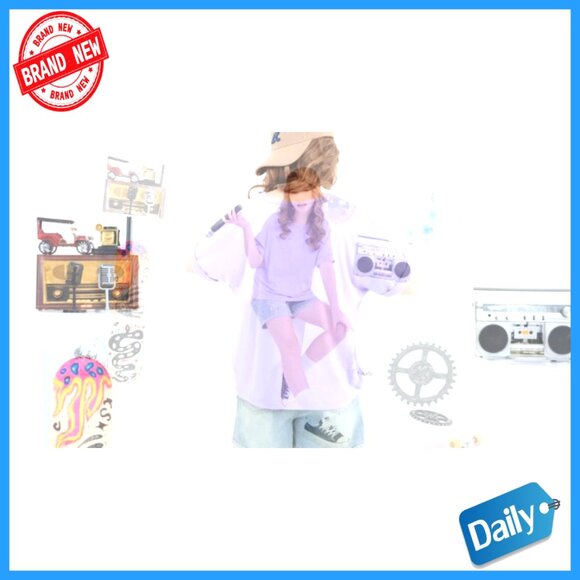 3 Pack Girls Oversized Tees Rolled Sleeve Loose Fit Summer Tops - Picture 7 of 7